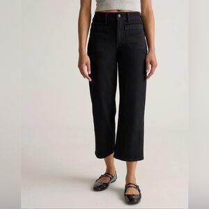 Quince Black Wide-Leg Cropped Jeans